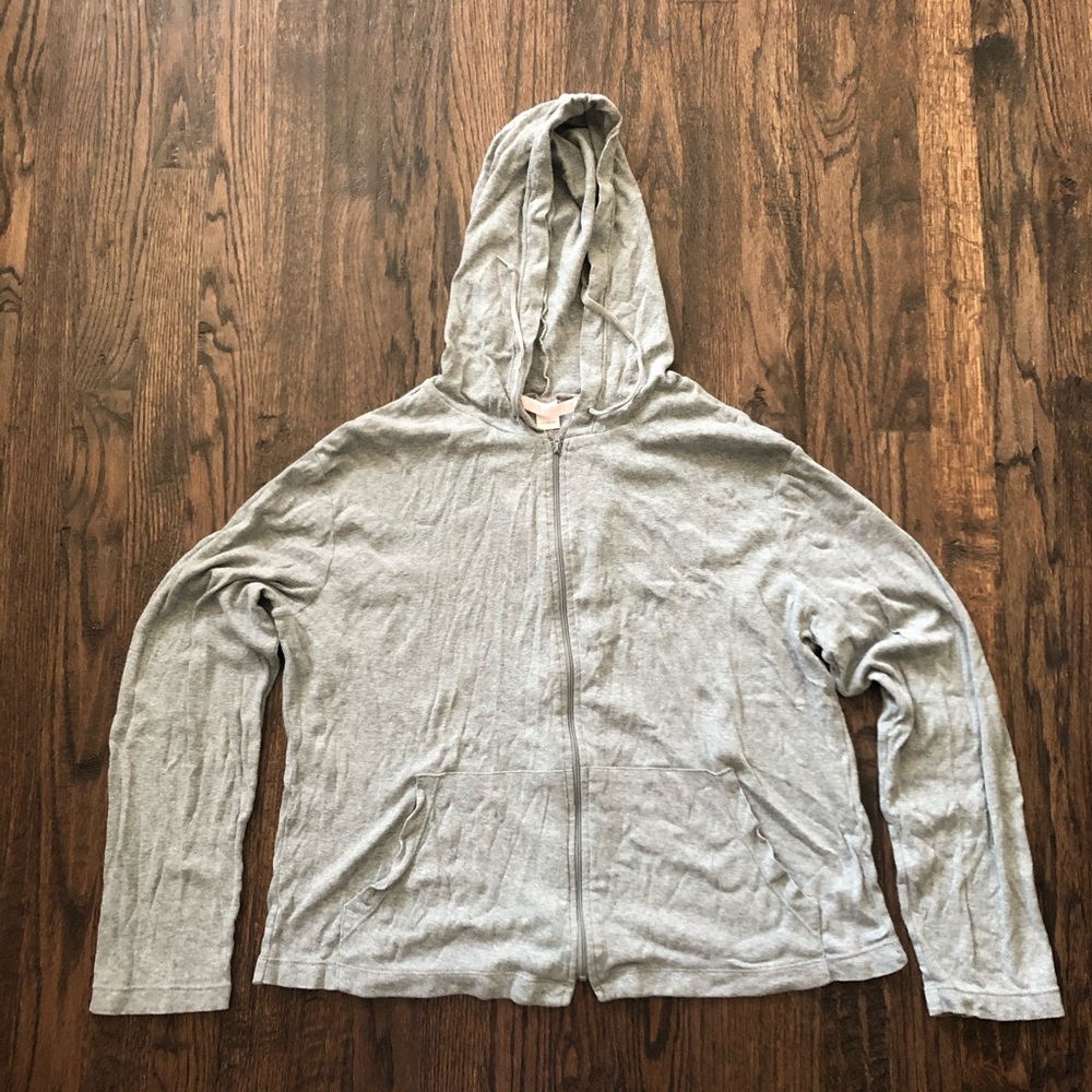 Victoria’s Secret Cotton Hoodie Sz Large Grey